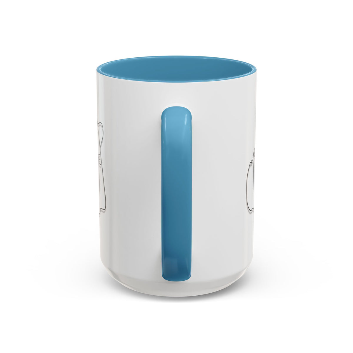 Minimal Korean finger heart accent mug by Printify, 11oz or 15oz ceramic coffee mug with simple heart design on white background