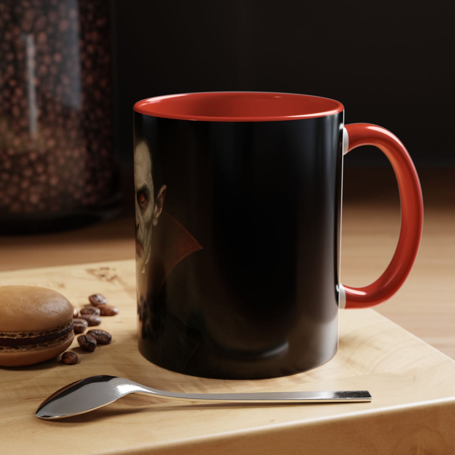 Gothic Dracula Vampire Accent Coffee Mug | Spooky Halloween Gift, Unique Home Decor, Collector's Mug, Coffee Lover's Gift