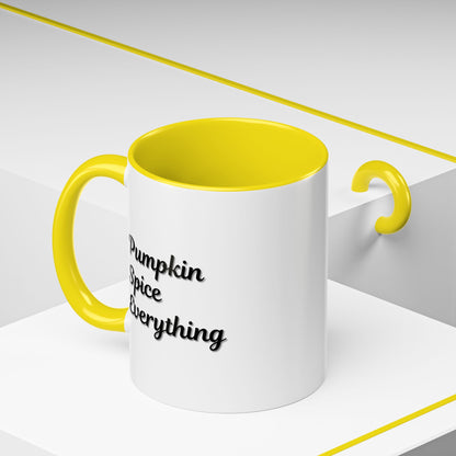 Printify Pumpkin Spice Everything coffee mug, fall seasonal ceramic cup with pumpkin and spice design, 11oz or 15oz capacity