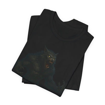 Werewolf Graphic Tee - Unisex Jersey Short Sleeve Shirt, Gift for Halloween, Casual Outfit, Animal Apparel, Unique T-Shirt