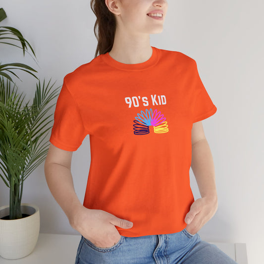 Retro 90's Kid graphic T-shirt by Printify featuring colorful 90s-inspired design on a casual unisex tee.