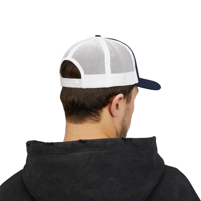 Vintage batter silhouette baseball snapback trucker cap by Printify, featuring classic design and adjustable fit.