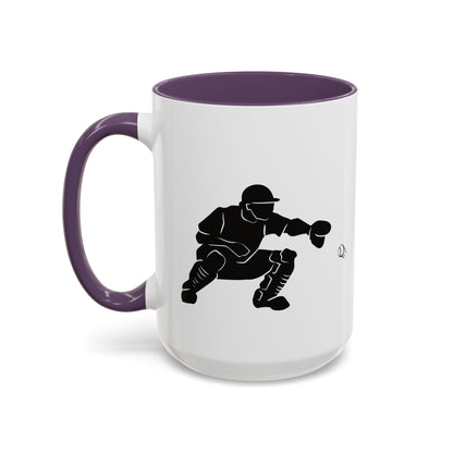 Baseball Catcher Coffee Mug, Sports Gift for Coaches, Black Accent Mug for Fans, Perfect for Birthdays & Celebrations, Unique Cup - TRV