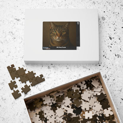 Tabby Cat Portrait Jigsaw Puzzle — Realistic Pet Photography Puzzle (110/252/520/1014 pcs)