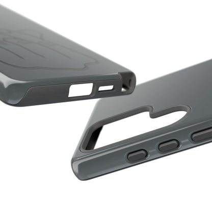 Silicone phone case with embossed Korean finger heart design, showcasing a stylish and protective accessory for smartphones.