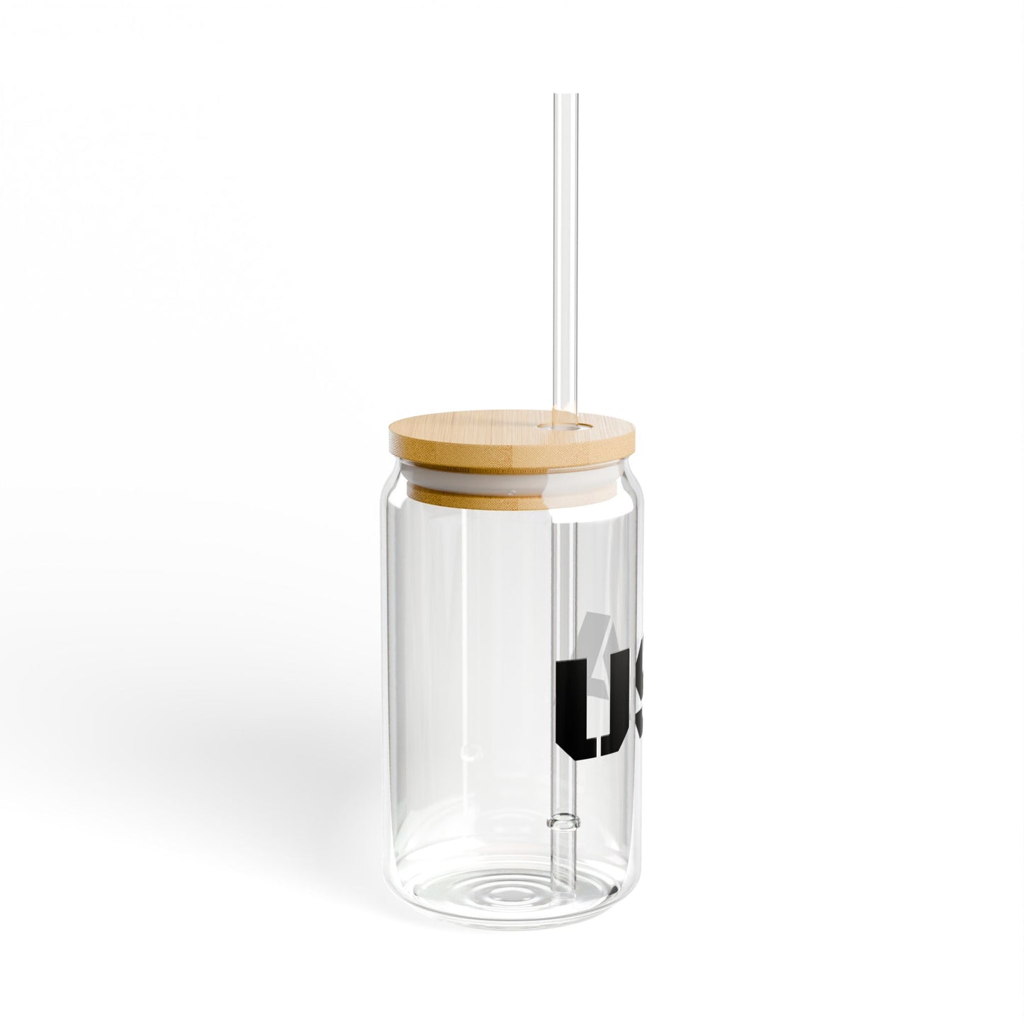 USA 16oz Sipper Glass with Bamboo Lid & Straw – Patriotic Reusable Drink Tumbler