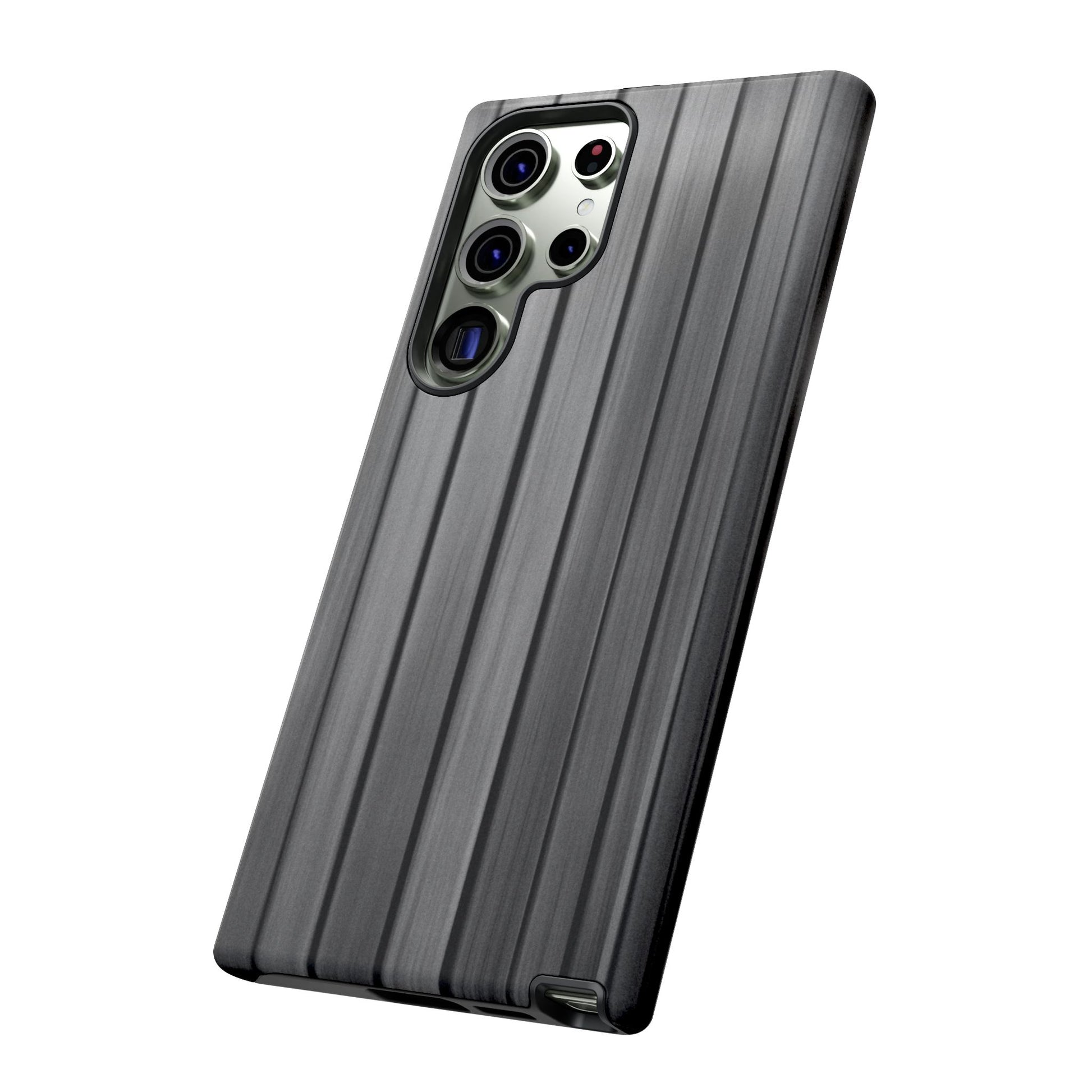 Ribbed metal texture iPhone case by Printify, tough protective phone cover with durable ribbed design for iPhone models.