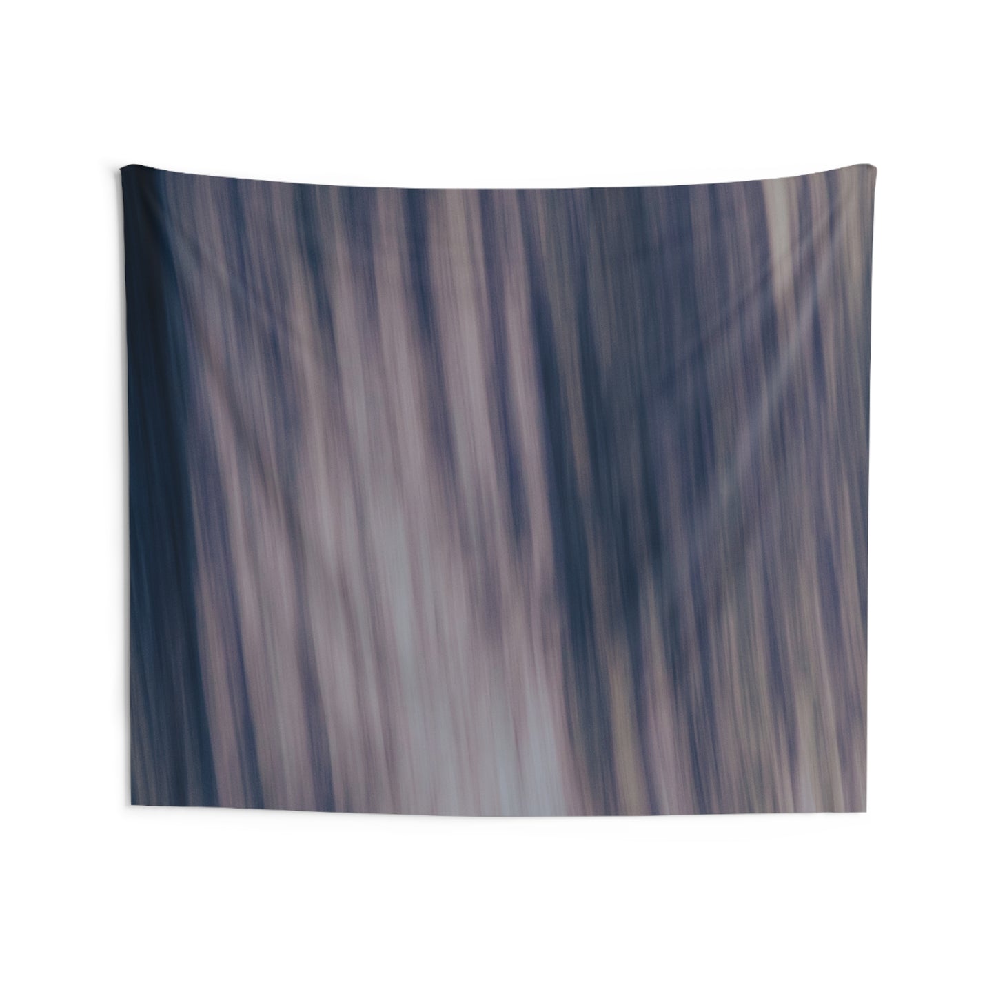Abstract Blurred Lines Tapestry — Moody Blue Wall Art