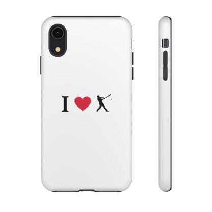 Baseball Love Phone Case, Tough Cases for Sports Lovers, i Heart Baseball Protection, Gift for Players, Cute Sports Case - TRV