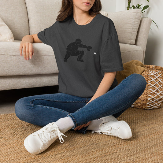 Catcher Silhouette T-Shirt — Baseball Glove Graphic Tee