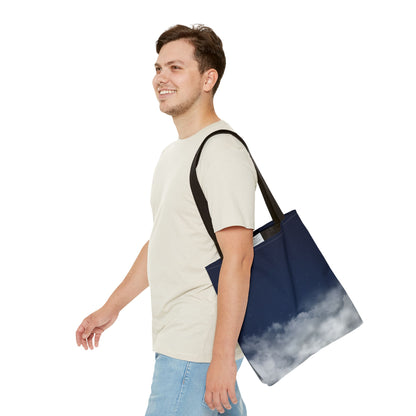 Night Sky Clouds Tote Bag | Starry Navy Ombre - TRV