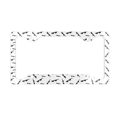 Metal License Plate Frame — Minimal Stainless Steel Car Frame (Sunglasses Pattern)