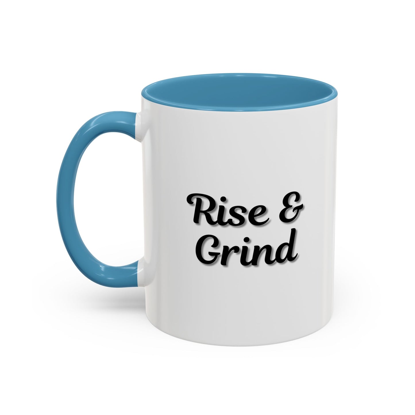 Motivational Rise & Grind Coffee Mug, Black Accent Mug, Daily Inspiration, Gift for Coffee Lovers, 11oz 15oz Ceramic Cup