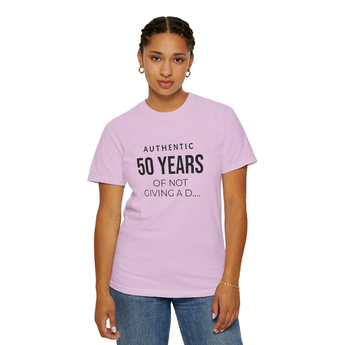 Custom garment-dyed T-shirt by Printify, featuring a soft, colorful fabric with a casual fit and crew neckline.