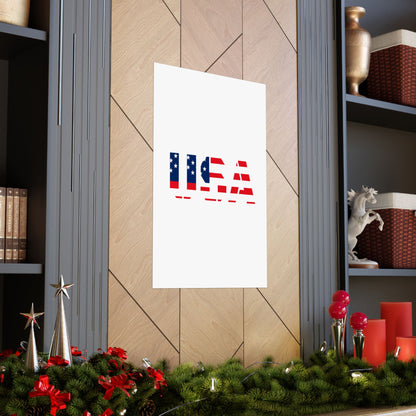 USA Patriotic Wall Art Poster, Red White Blue Home Decor, Fourth of July Decoration, American Flag Art, Independence Day Gift