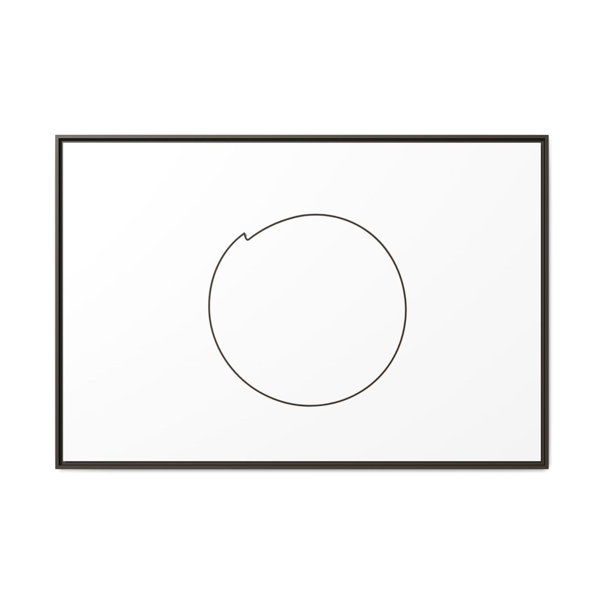 Framed matte canvas wall art featuring a minimal circular line design, printed by Printify.