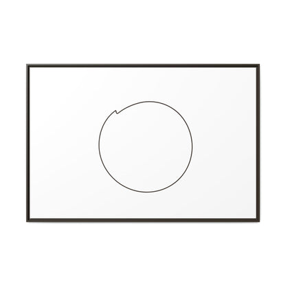 Framed matte canvas wall art featuring a minimal circular line design, printed by Printify.