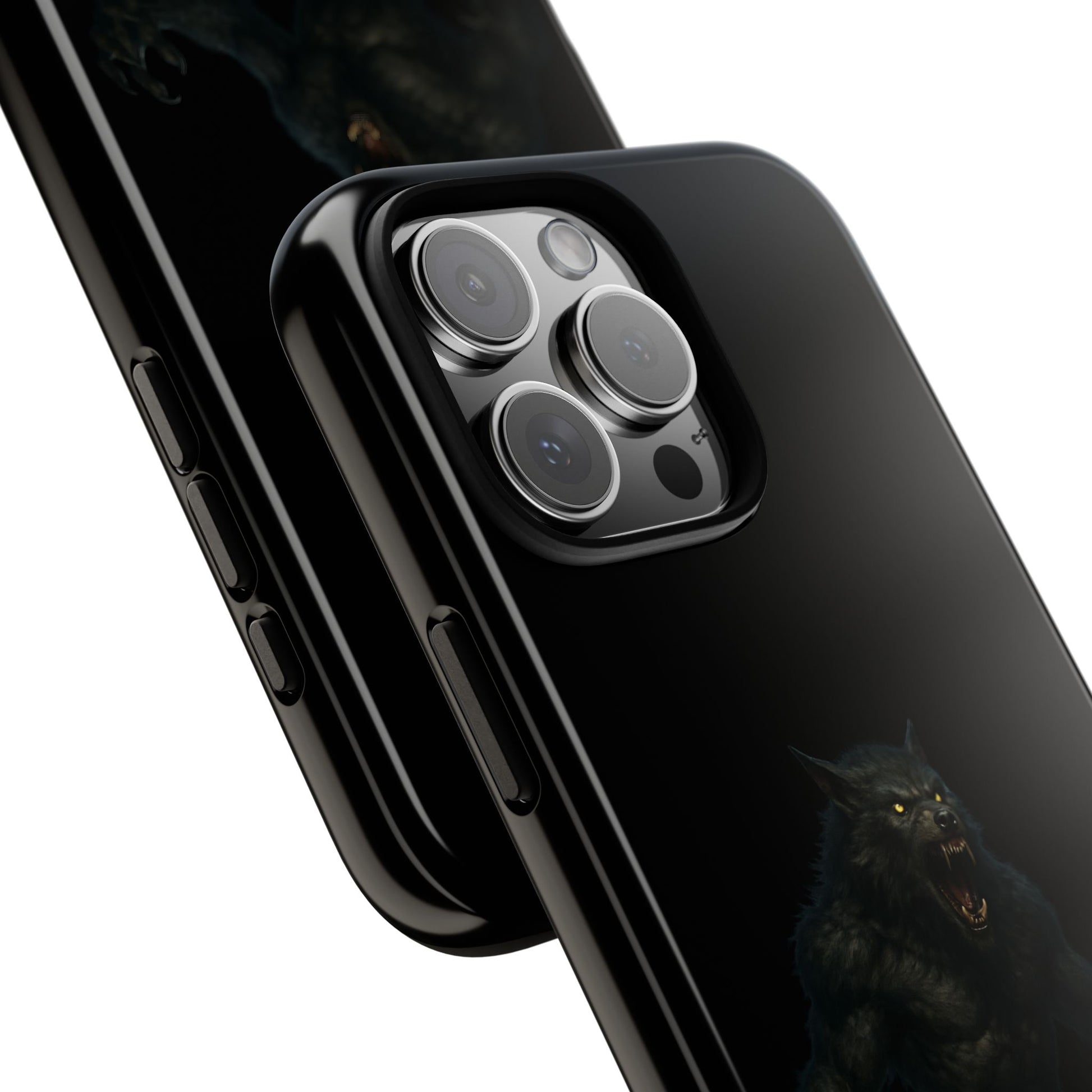Dark monster graphic werewolf phone case from Printify, tough protective cover for smartphones with a fierce design.