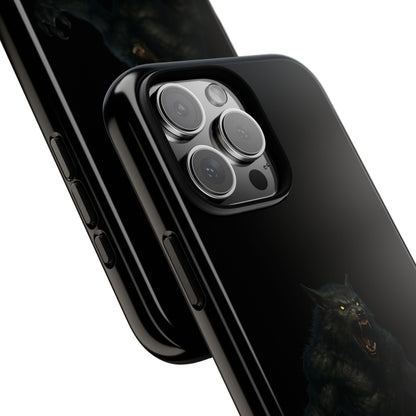 Dark monster graphic werewolf phone case from Printify, tough protective cover for smartphones with a fierce design.