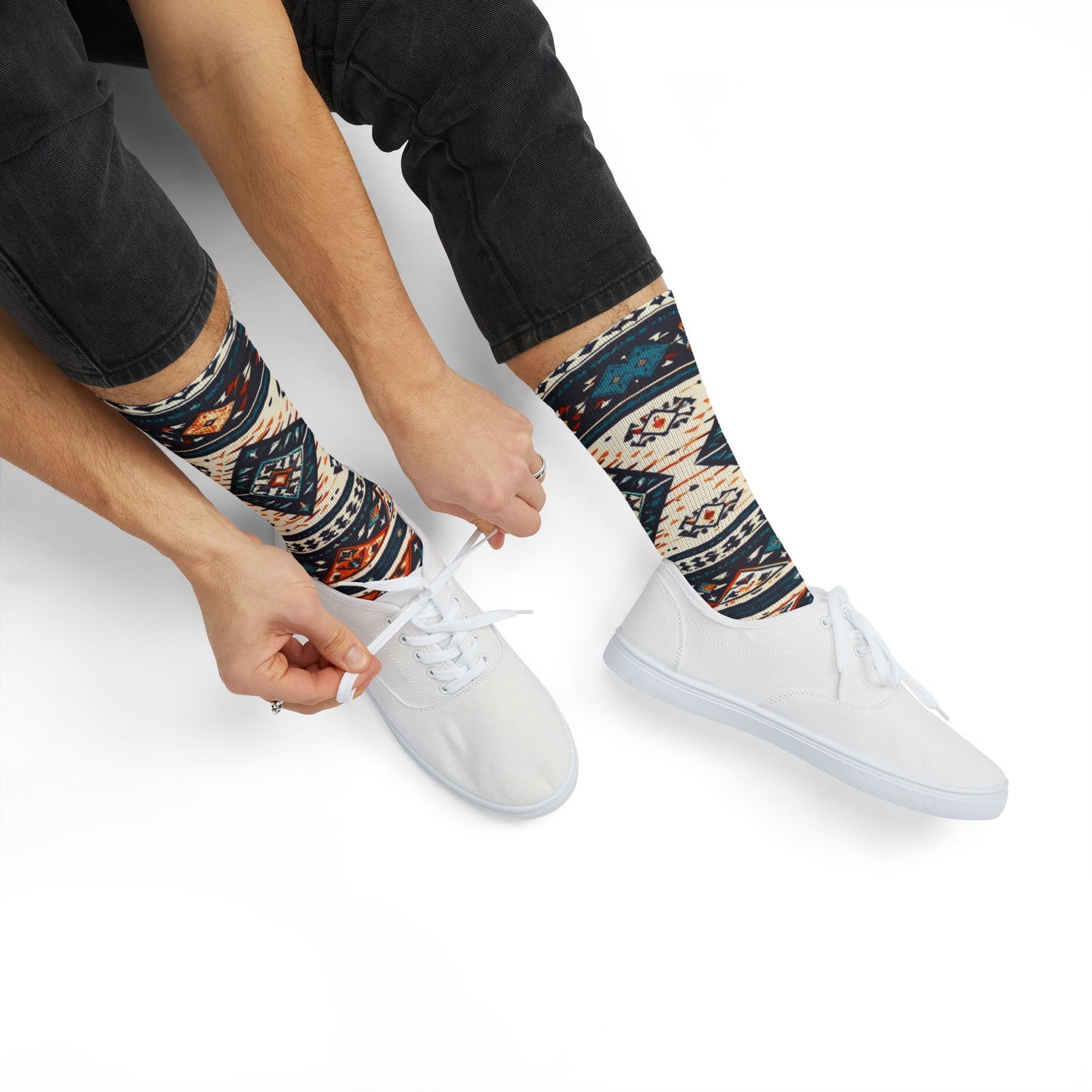 Southwestern Aztec Pattern Socks | Tribal Geometric Sublimation Socks