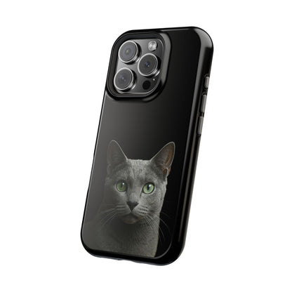 Russian Blue Cat Phone Case — Magnetic Impact-Resistant iPhone Cover