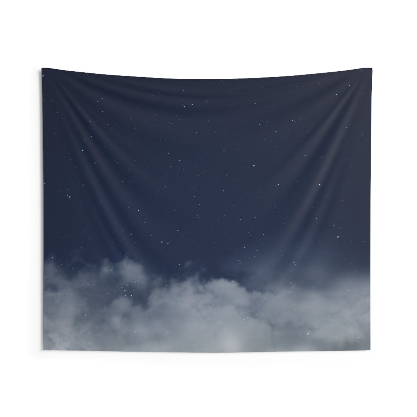 Night Sky Cloud Tapestry — Starry Blue Wall Hanging for Bedroom & Meditation
