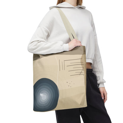 Abstract Neutral Waves Tote Bag | Geometric Circle Pattern