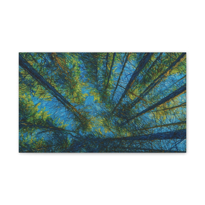 Forest Canopy Canvas Print — Upward View Trees Wall Art (Stretched Canvas 0.75")