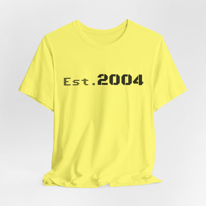 Minimal vintage Est. 2004 T-shirt by Printify featuring a clean design and classic fit, perfect for casual wear.