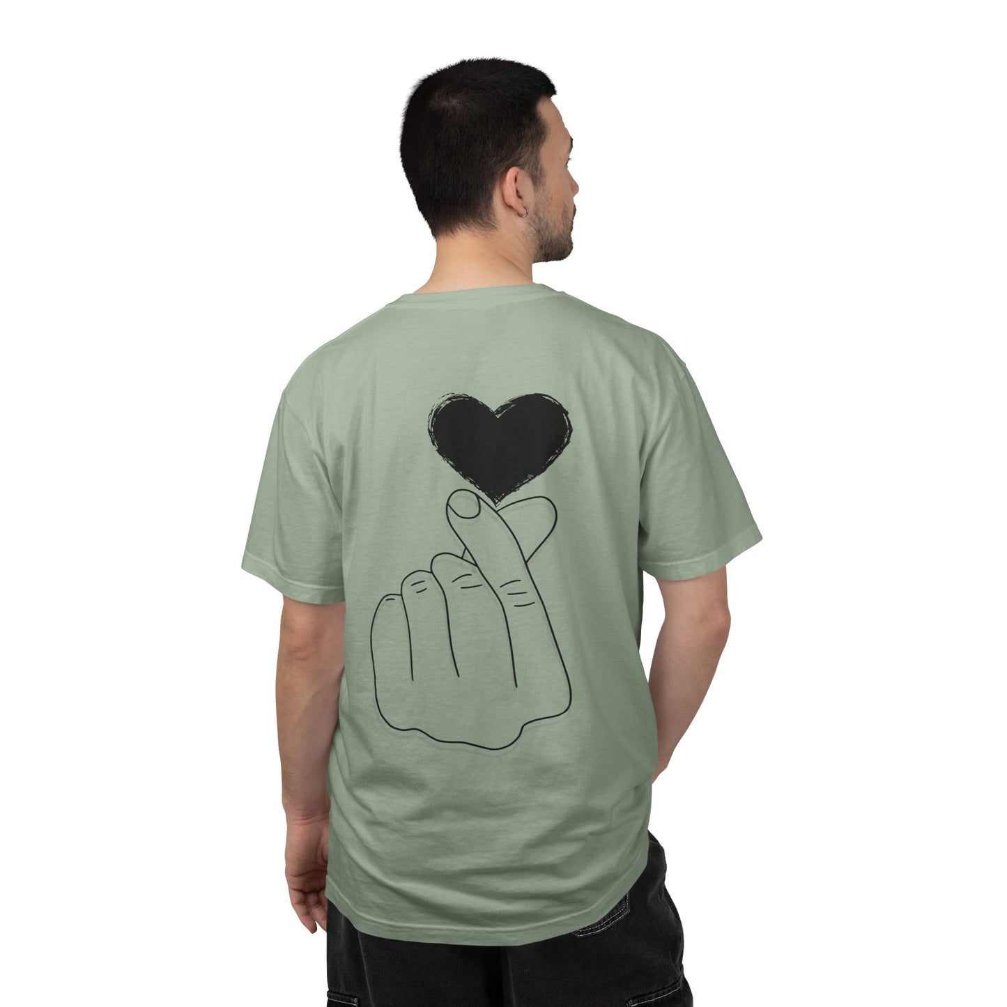 Unisex Garment-Dyed T-Shirt with Heart Design | Casual Trendy Wear for All Occasions