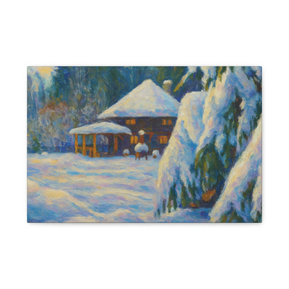 Winter Landscape Canvas Wall Art, Cozy Home Decor, Christmas Gift, Seasonal Artwork, Impressionist Style - TRV