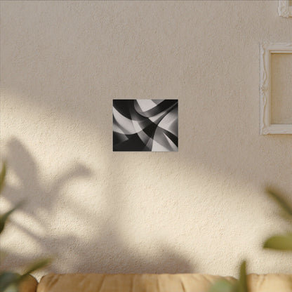 Abstract Black and White Swirl Matte Canvas