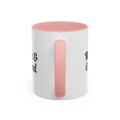 Motivational Rise & Grind Coffee Mug, Black Accent Mug, Daily Inspiration, Gift for Coffee Lovers, 11oz 15oz Ceramic Cup