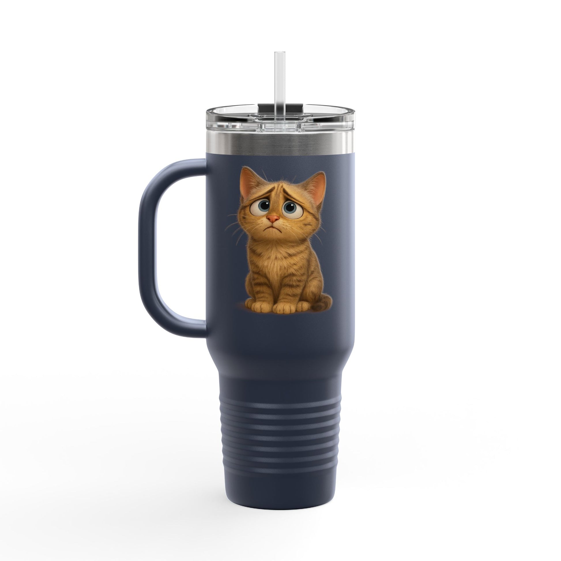 Cute Cat Insulated Travel Mug, 40oz - Perfect for Pet Lovers, Gifts for Cat Owners, Travel Accessories, Cute Drinkware, Animal Lovers - TRV