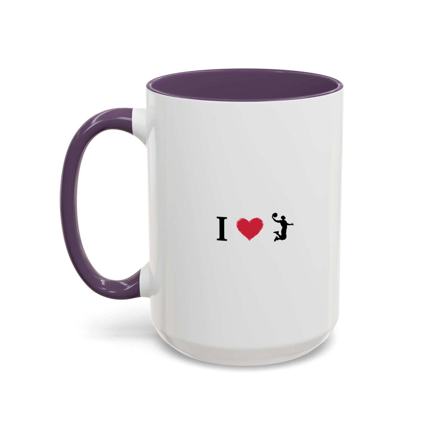 I Love Basketball Coffee Ceramic Mug, Cute Coffee Lover Gift, Personalized Mug for Fun, Black Accent Mug for Birthdays, Holidays, Office - TRV