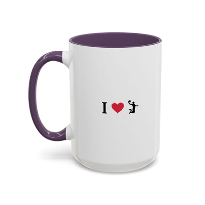 I Love Basketball Coffee Ceramic Mug, Cute Coffee Lover Gift, Personalized Mug for Fun, Black Accent Mug for Birthdays, Holidays, Office - TRV