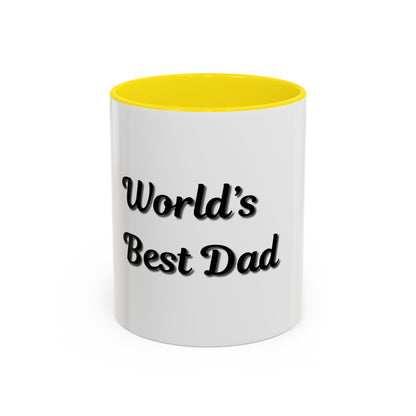 World's Best Dad Accent Coffee Mug - Perfect Gift for Father's Day - TRV