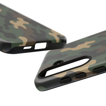 Camouflage tough phone case by Printify with rugged camo design, providing durable protection for smartphones.