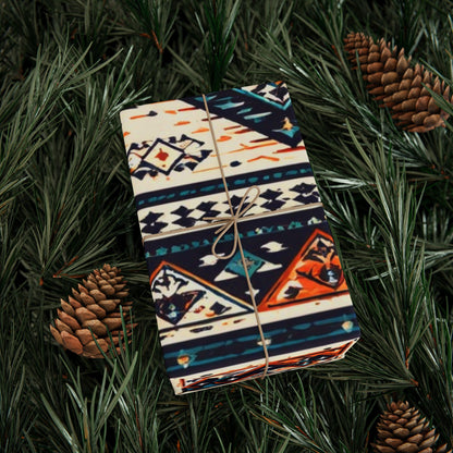 Southwestern Aztec Pattern Wrapping Paper Roll — Rustic Tribal Gift Wrap