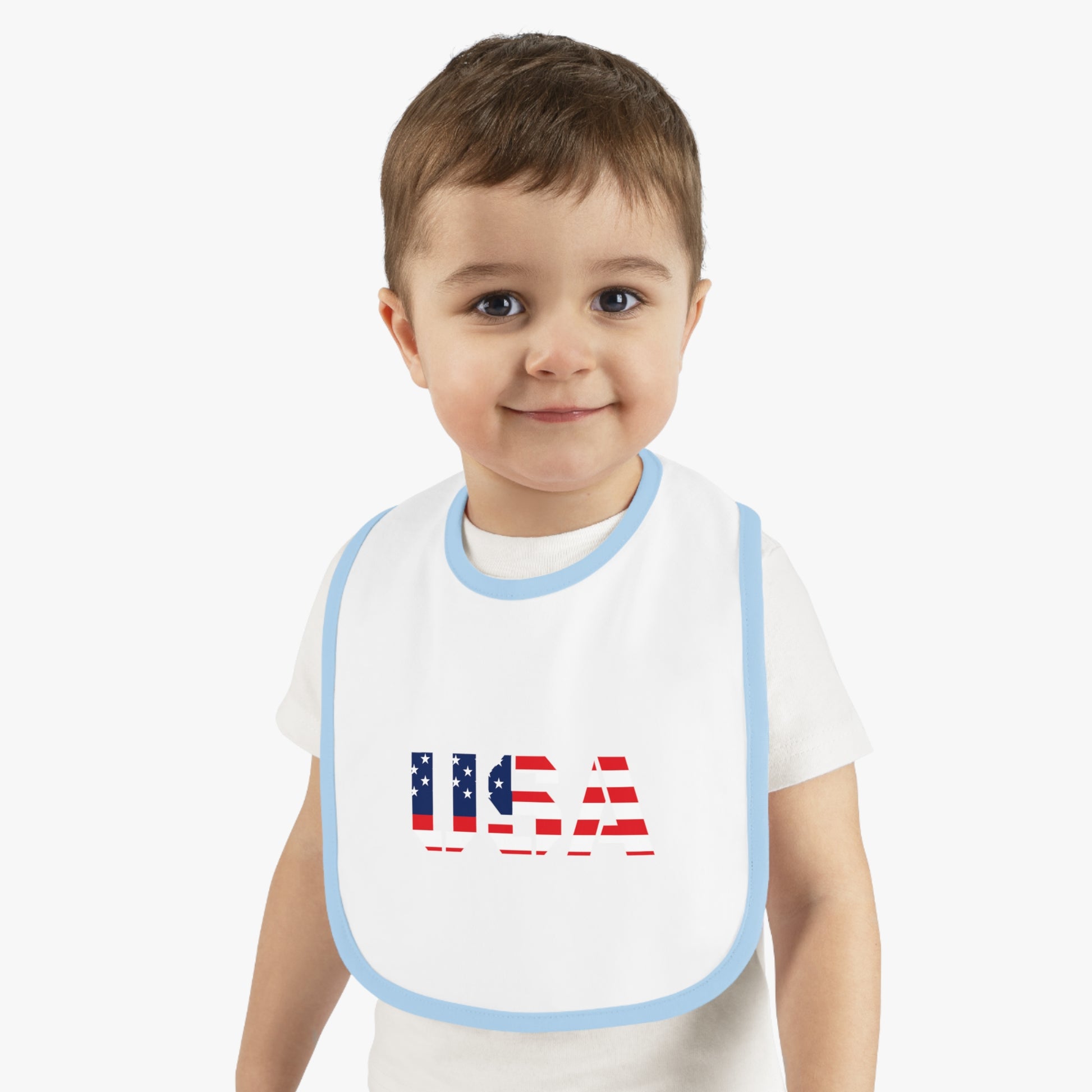USA Bib for Babies, Americana Baby Bib, Infant Dining Essential, Gift for New Parents, Baby Shower, Fourth of July - TRV