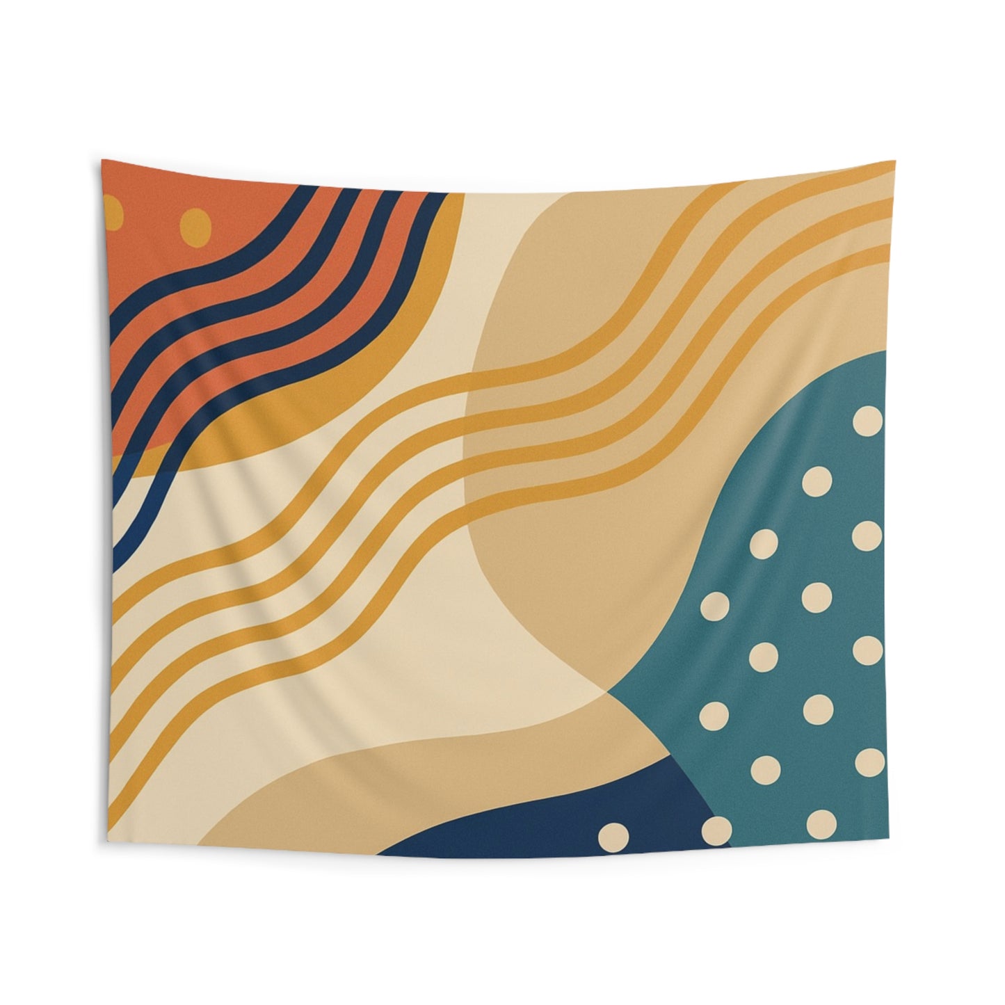 Abstract Retro Wave Wall Tapestry — Midcentury Boho Home Decor