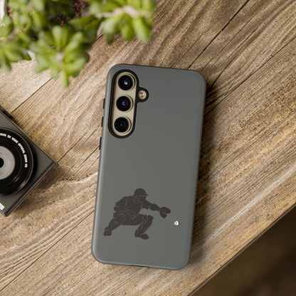 Printify baseball catcher phone case, tough protective cover with baseball glove and ball design for smartphones.