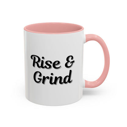 Rise & Grind Coffee Mug – Motivational Black Accent Mug for Daily Inspiration - TRV