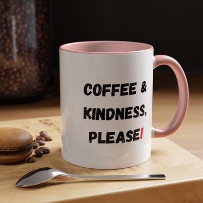 Coffee & Kindness Mug - Inspirational Coffee Cup, Gift for Friends, Office Decor, Encouragement, Morning Motivation