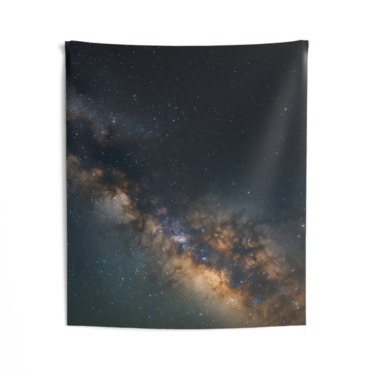Milky Way Galaxy wall tapestry by Printify featuring a starfield celestial design, ideal for bedroom or dorm decor.