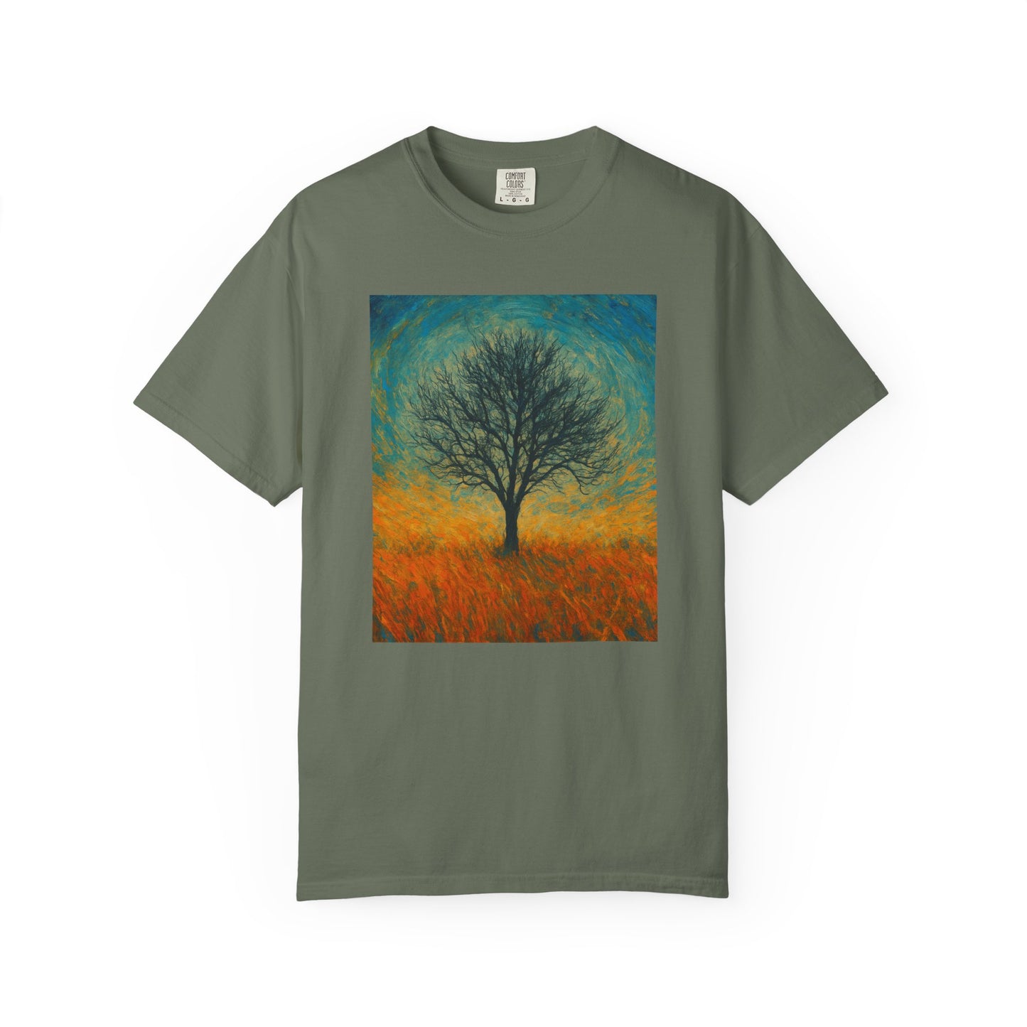 Nature-Themed Unisex Garment-Dyed T-Shirt - Tree Design, Bohemian Tee, Nature Lover Gift, Eco-Friendly Fashion, Casual Wear - TRV