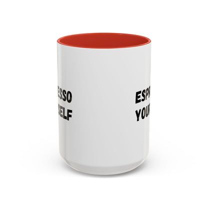 Espresso Yourself Coffee Mug - Fun Black Accented Mug for Coffee Lovers, Great Gift for Birthdays, Christmas, and Housewarming