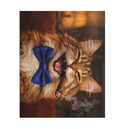 Laughing Cat with Cigar and Blue Bow Tie Puzzle