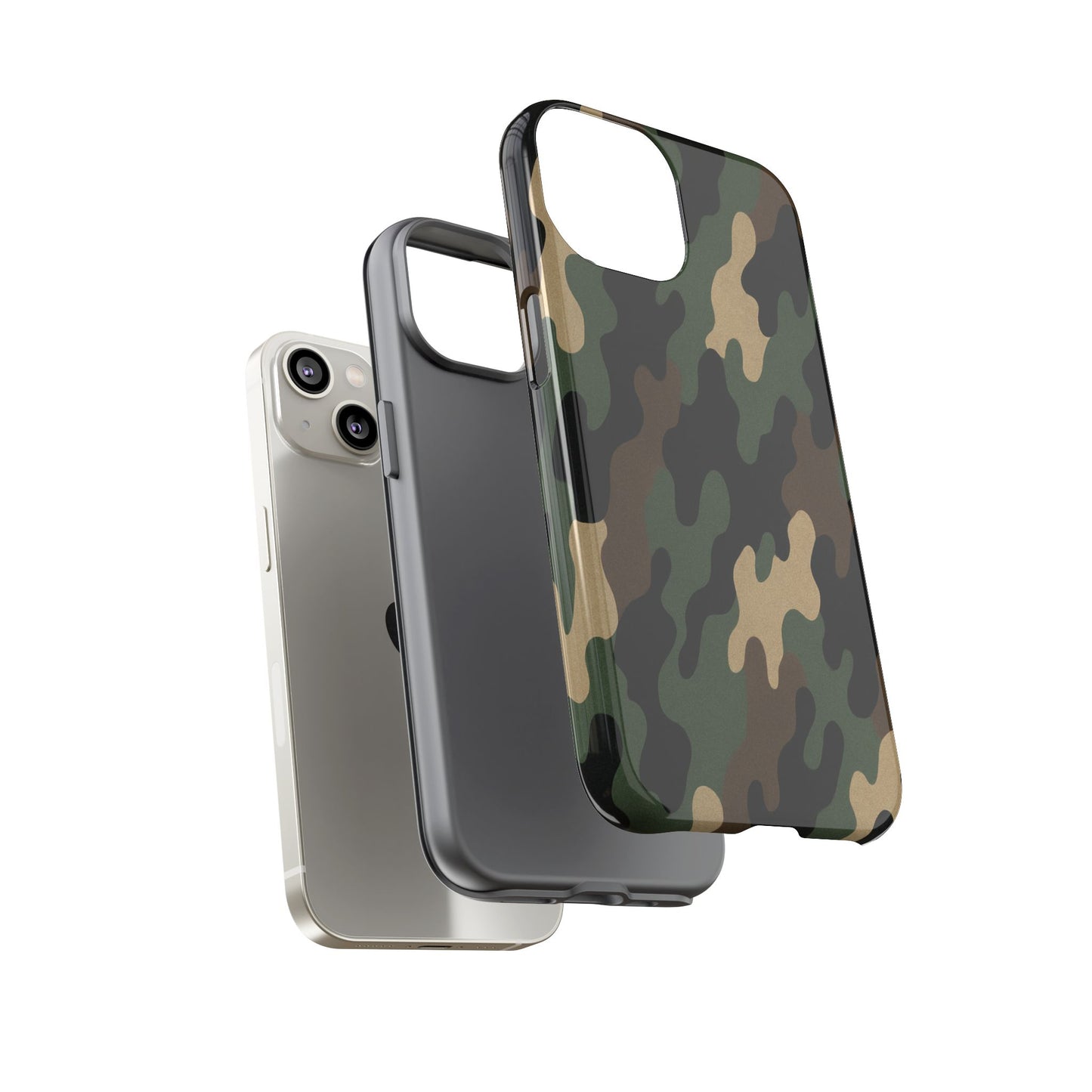 Camouflage Phone Case, Tough Cases, Military Style, Unique Phone Accessories, Gift for Him, Durable Phone Cover - TRV