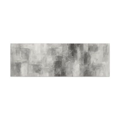 Abstract grey brushstroke canvas wall art on a neutral modern matte stretched canvas by Printify.